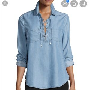 Paige Billy Lace-up Chambray Shirt